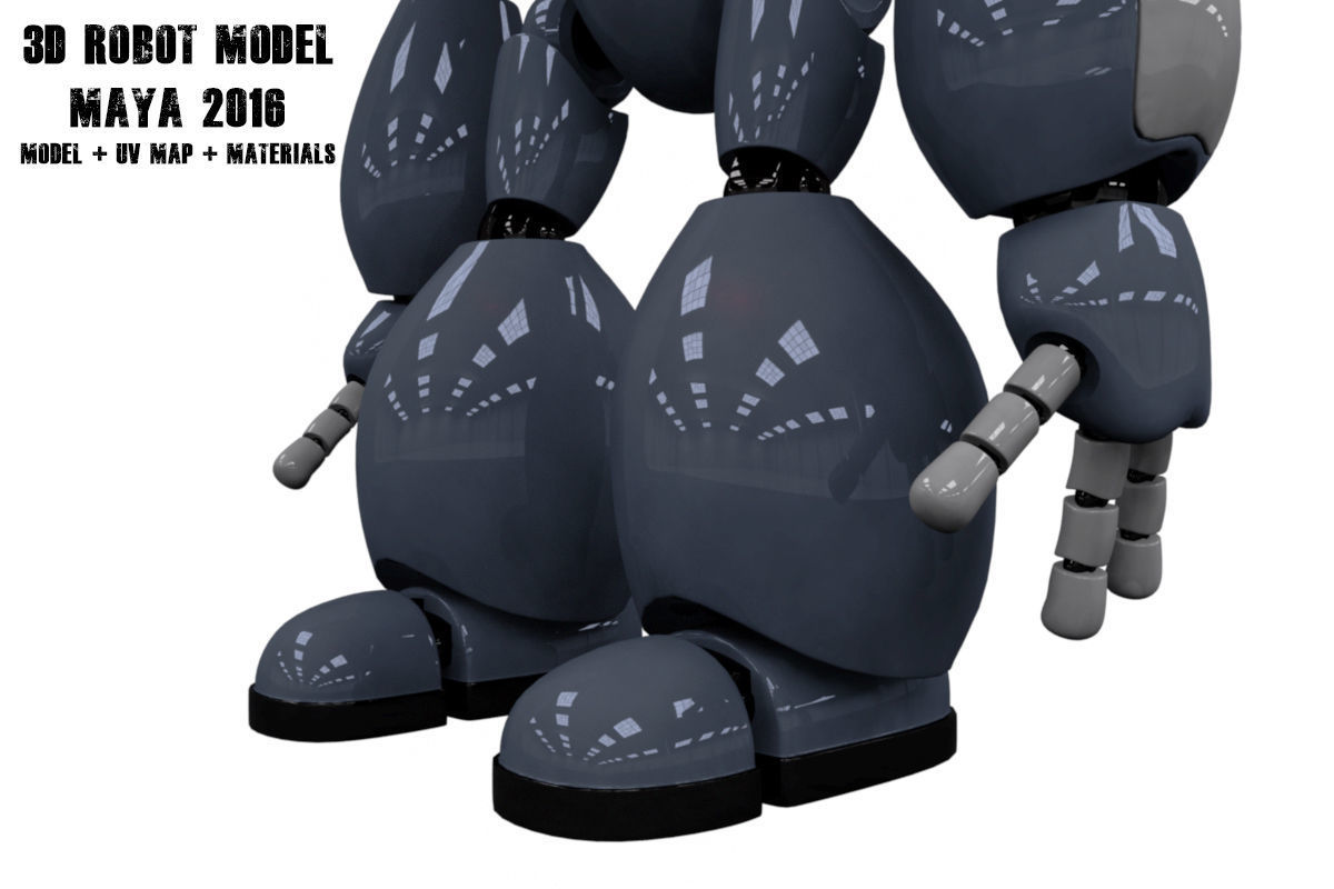 Robot Model body may Low-poly 3D model_10