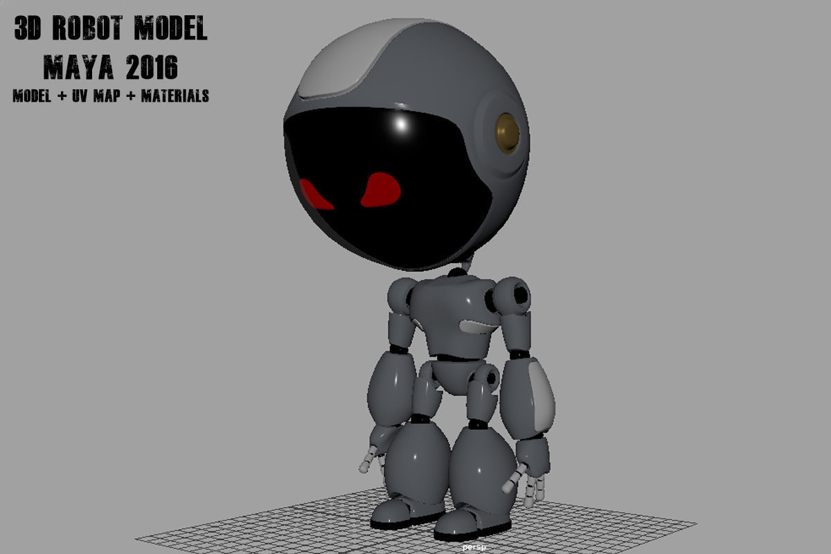 Robot Model body may Low-poly 3D model_11