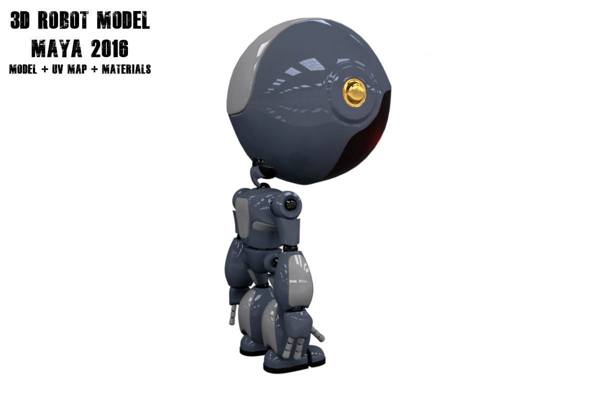 Robot Model body may Low-poly 3D model_3