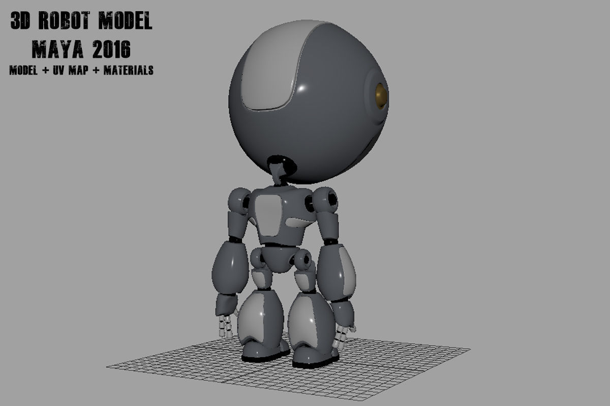 Robot Model body may Low-poly 3D model_13