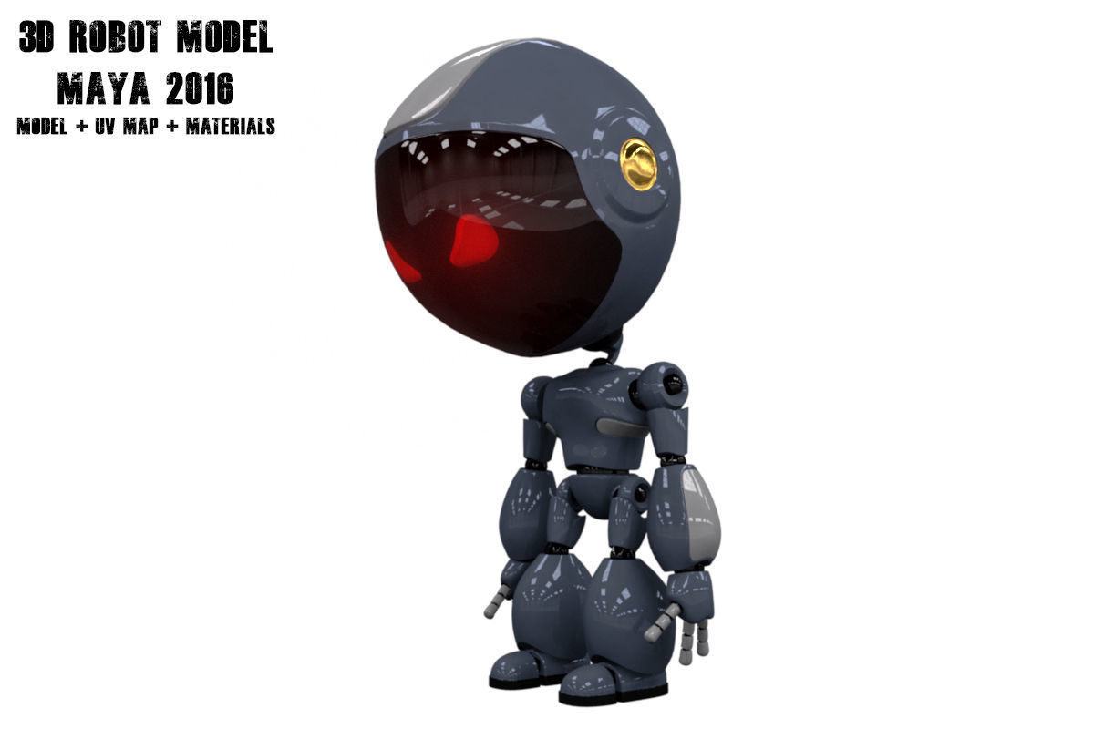 Robot Model body may Low-poly 3D model_6
