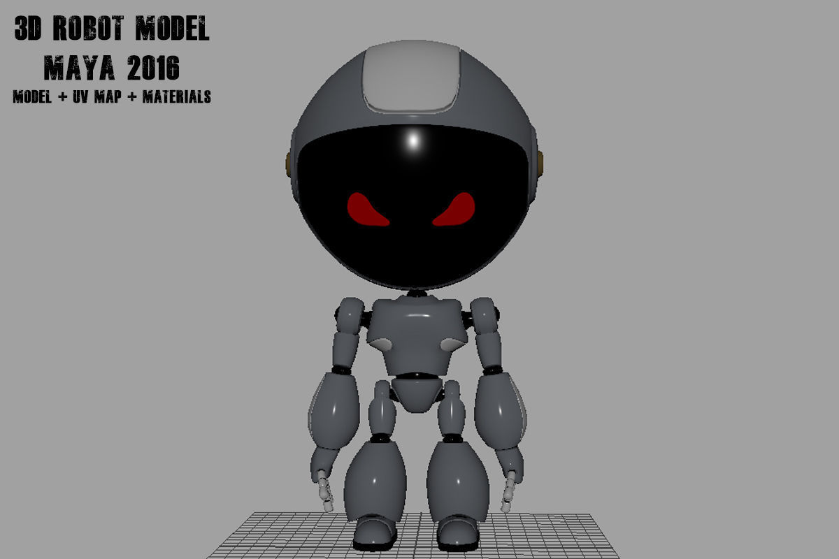 Robot Model body may Low-poly 3D model_12