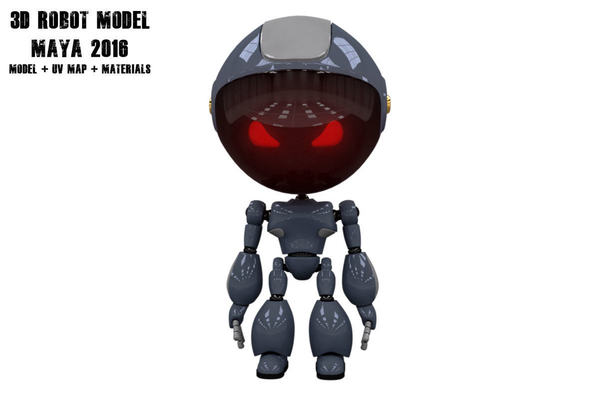 Robot Model body may Low-poly 3D model_2