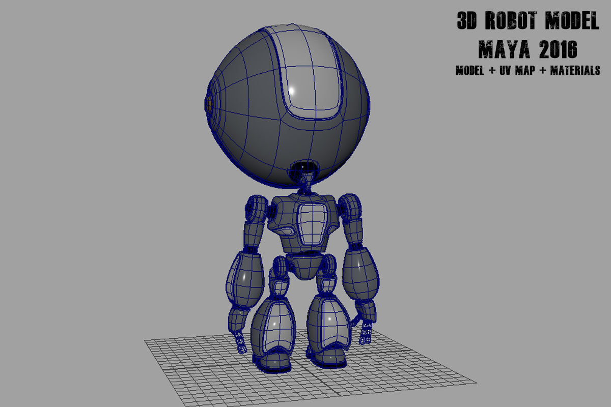 Robot Model body may Low-poly 3D model_16