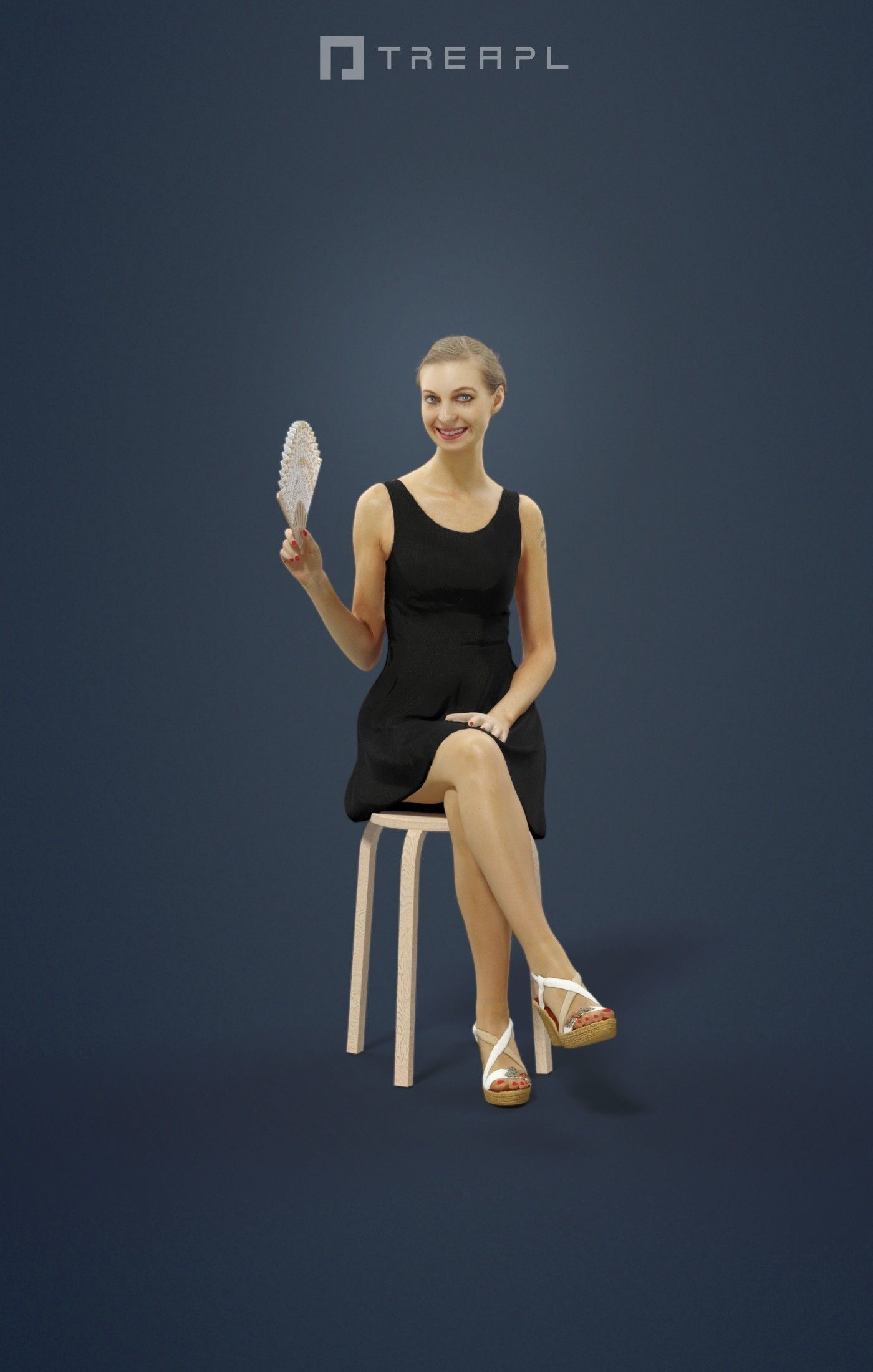 10x Scanned Man Woman Foreground Casual Sitting People Volume 01 3D Model Collection_20