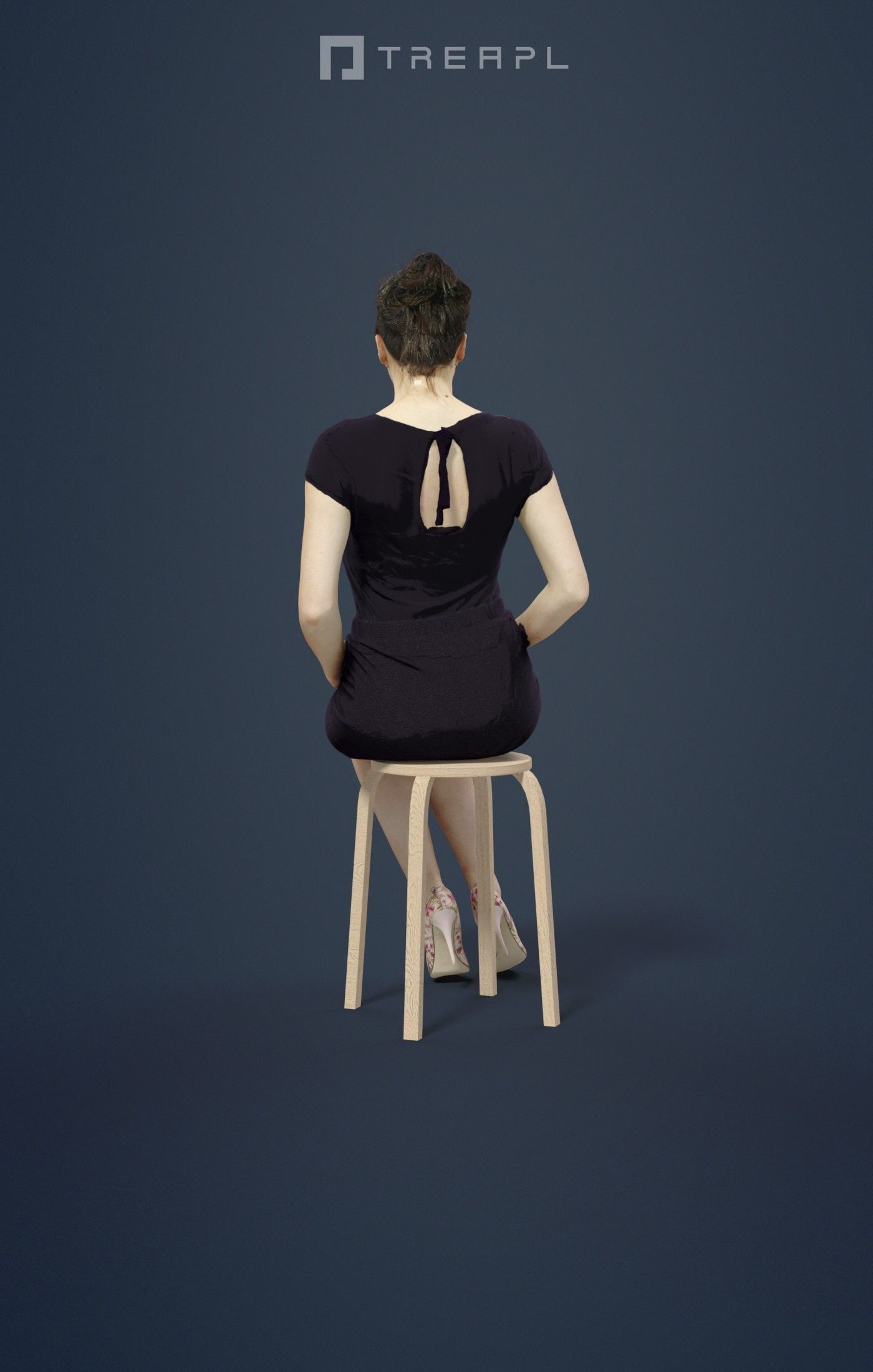 10x Scanned Man Woman Foreground Casual Sitting People Volume 01 3D Model Collection_30