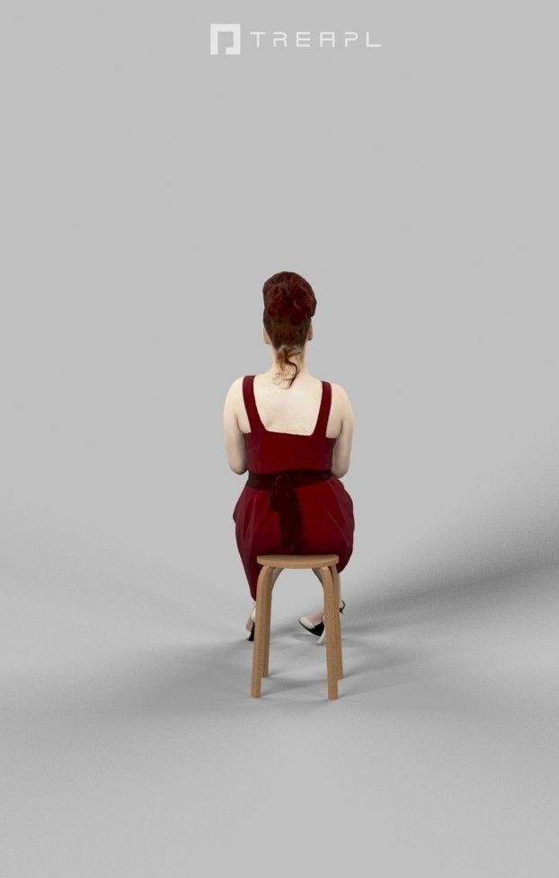 10x Scanned Man Woman Foreground Casual Sitting People Volume 01 3D Model Collection_75
