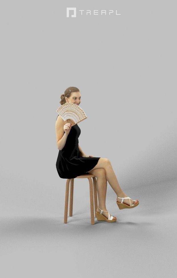 10x Scanned Man Woman Foreground Casual Sitting People Volume 01 3D Model Collection_13