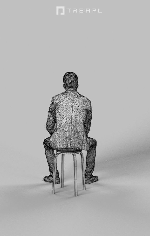 10x Scanned Man Woman Foreground Casual Sitting People Volume 01 3D Model Collection_87