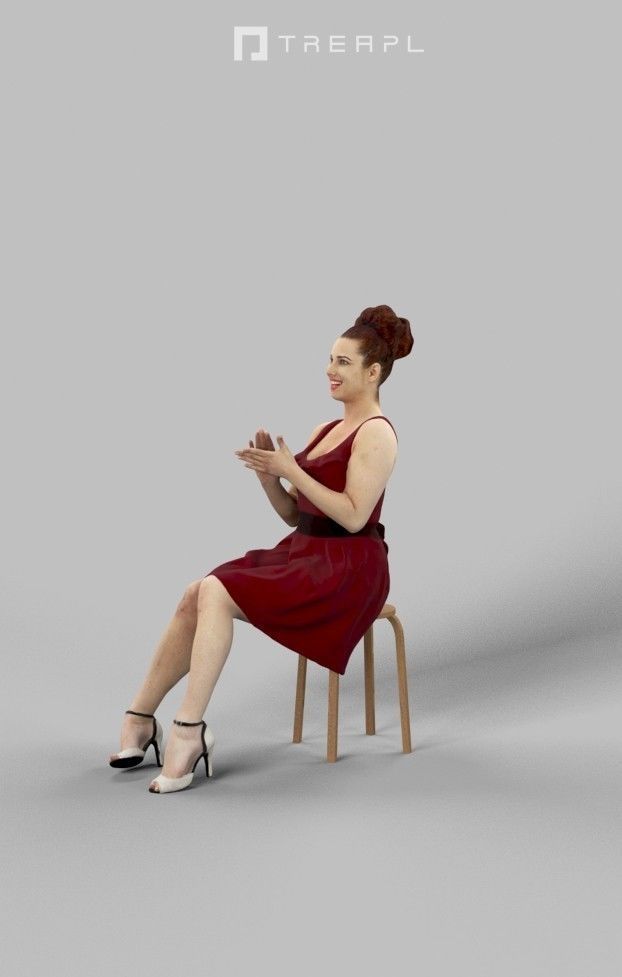 10x Scanned Man Woman Foreground Casual Sitting People Volume 01 3D Model Collection_76