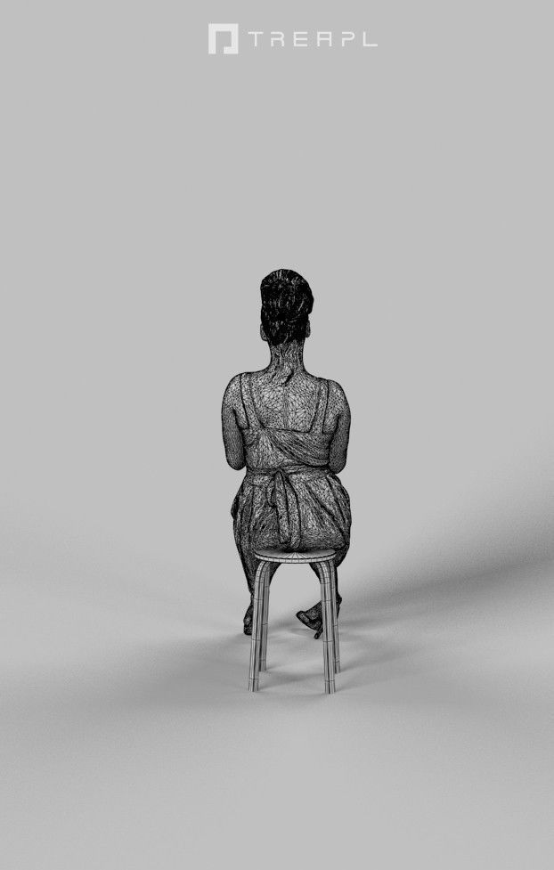 10x Scanned Man Woman Foreground Casual Sitting People Volume 01 3D Model Collection_79