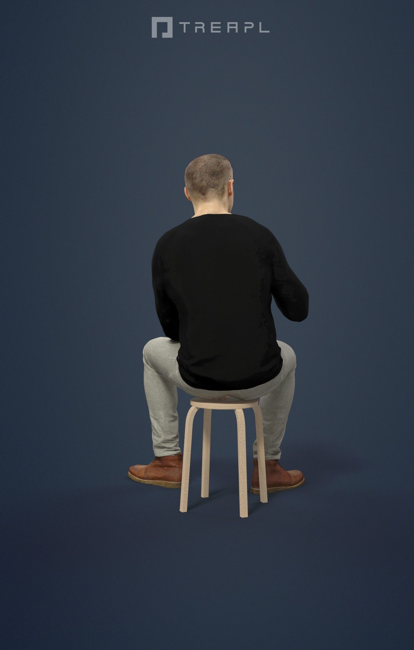 10x Scanned Man Woman Foreground Casual Sitting People Volume 01 3D Model Collection_61