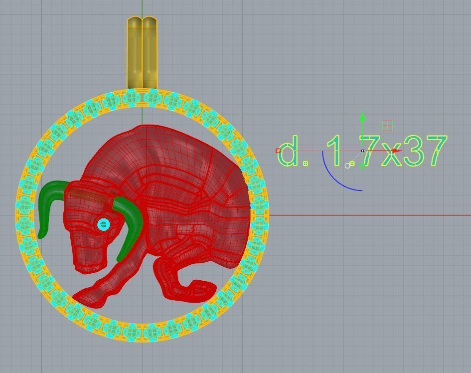 Pendant Taurus 3D print model_5