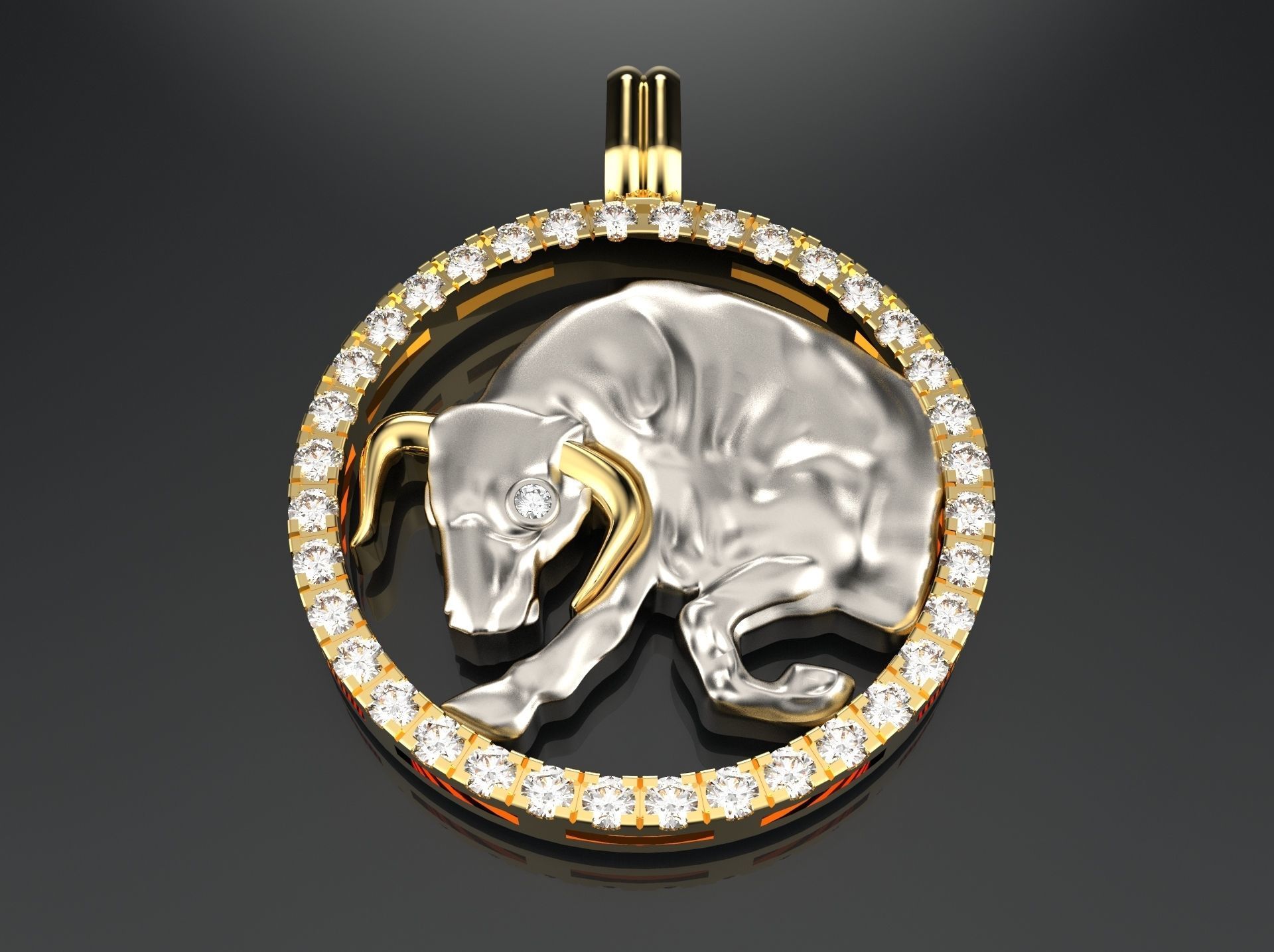 Pendant Taurus 3D print model_3