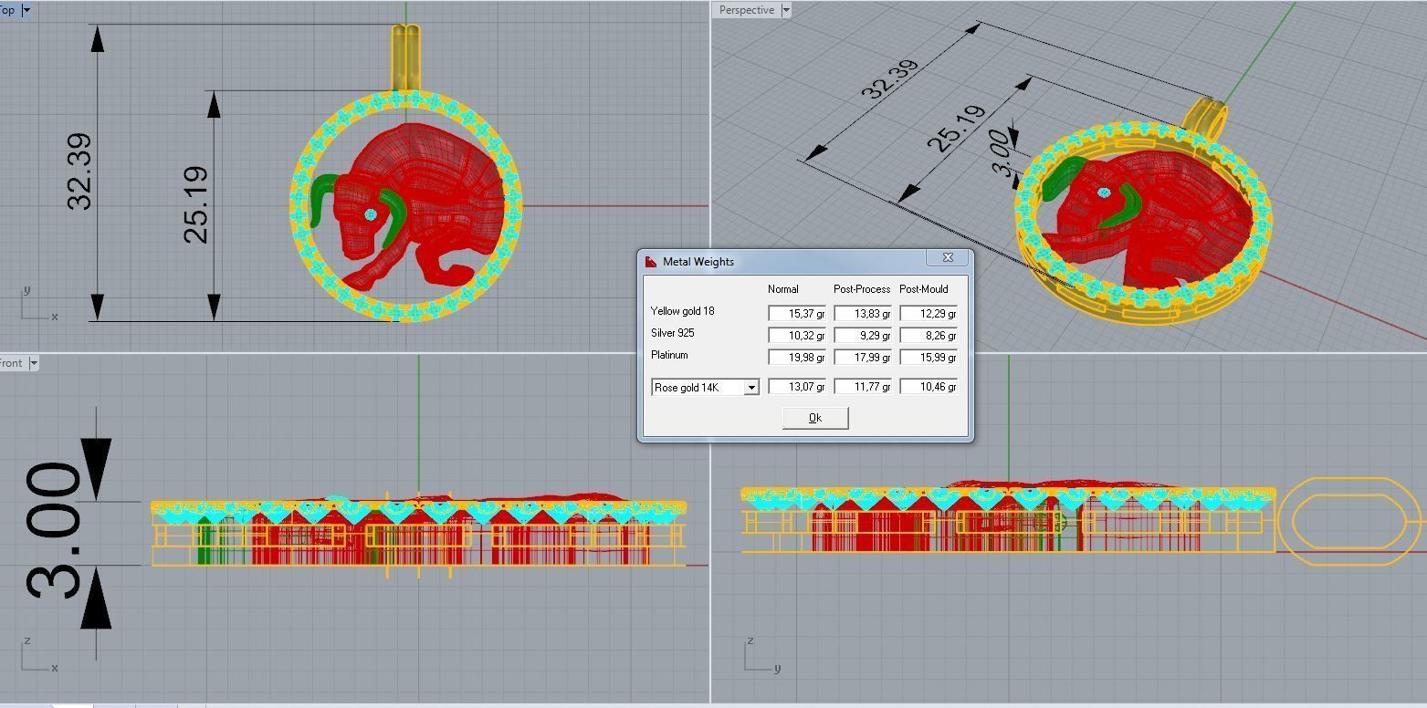 Pendant Taurus 3D print model_4