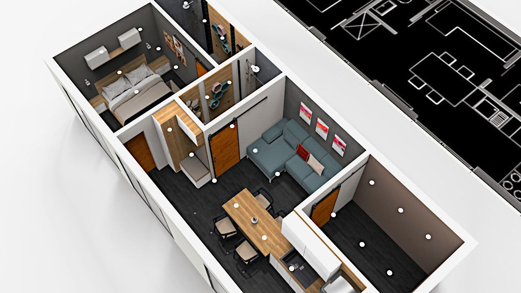 mobile home tiny house vacation house 3dmodel Low-poly 3D model_3