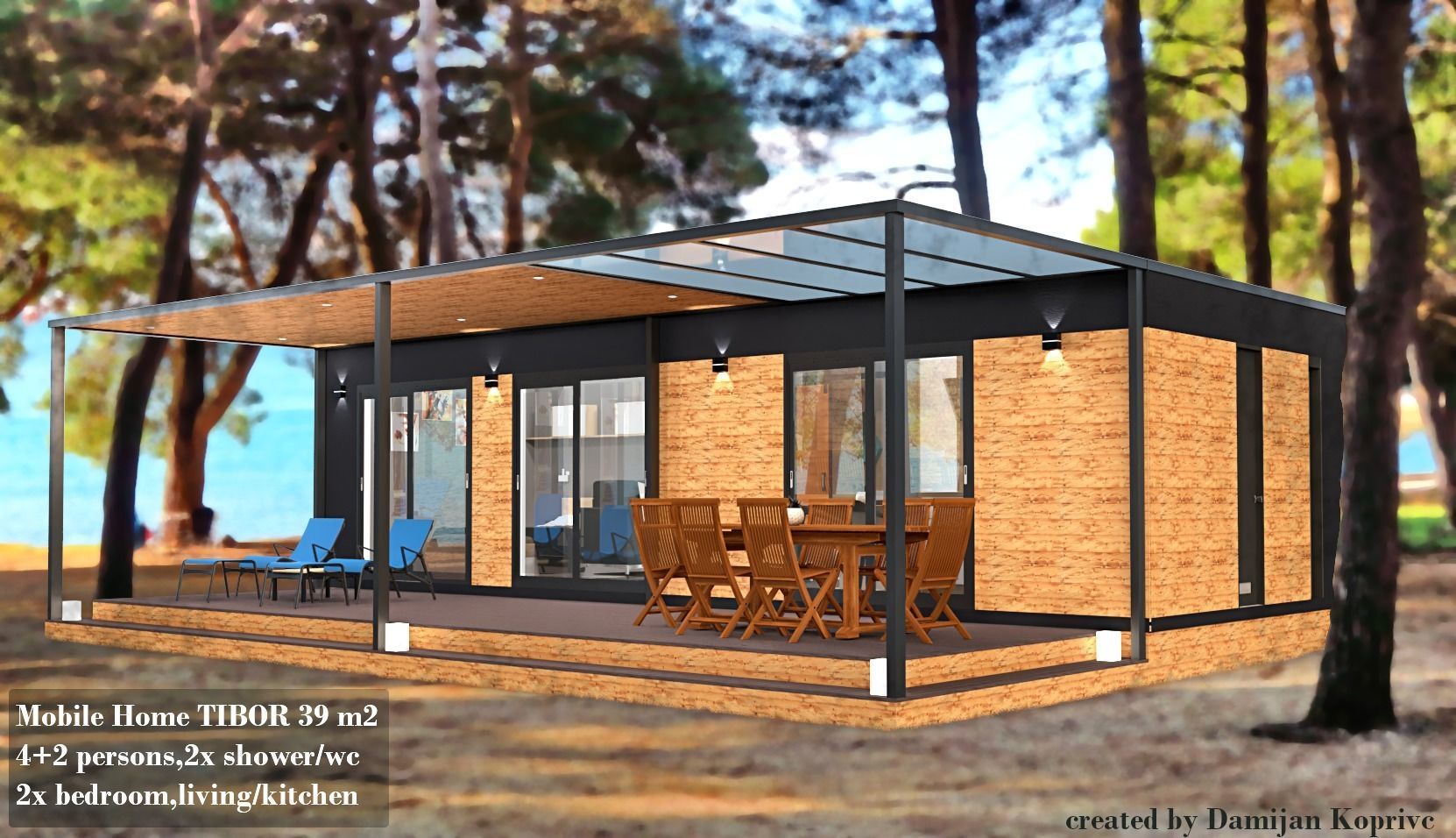 mobile home tiny house vacation house 3dmodel Low-poly 3D model_12