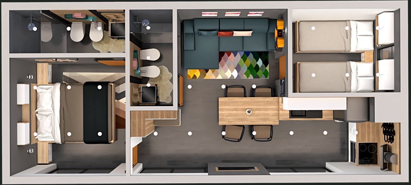 mobile home tiny house vacation house 3dmodel Low-poly 3D model_2