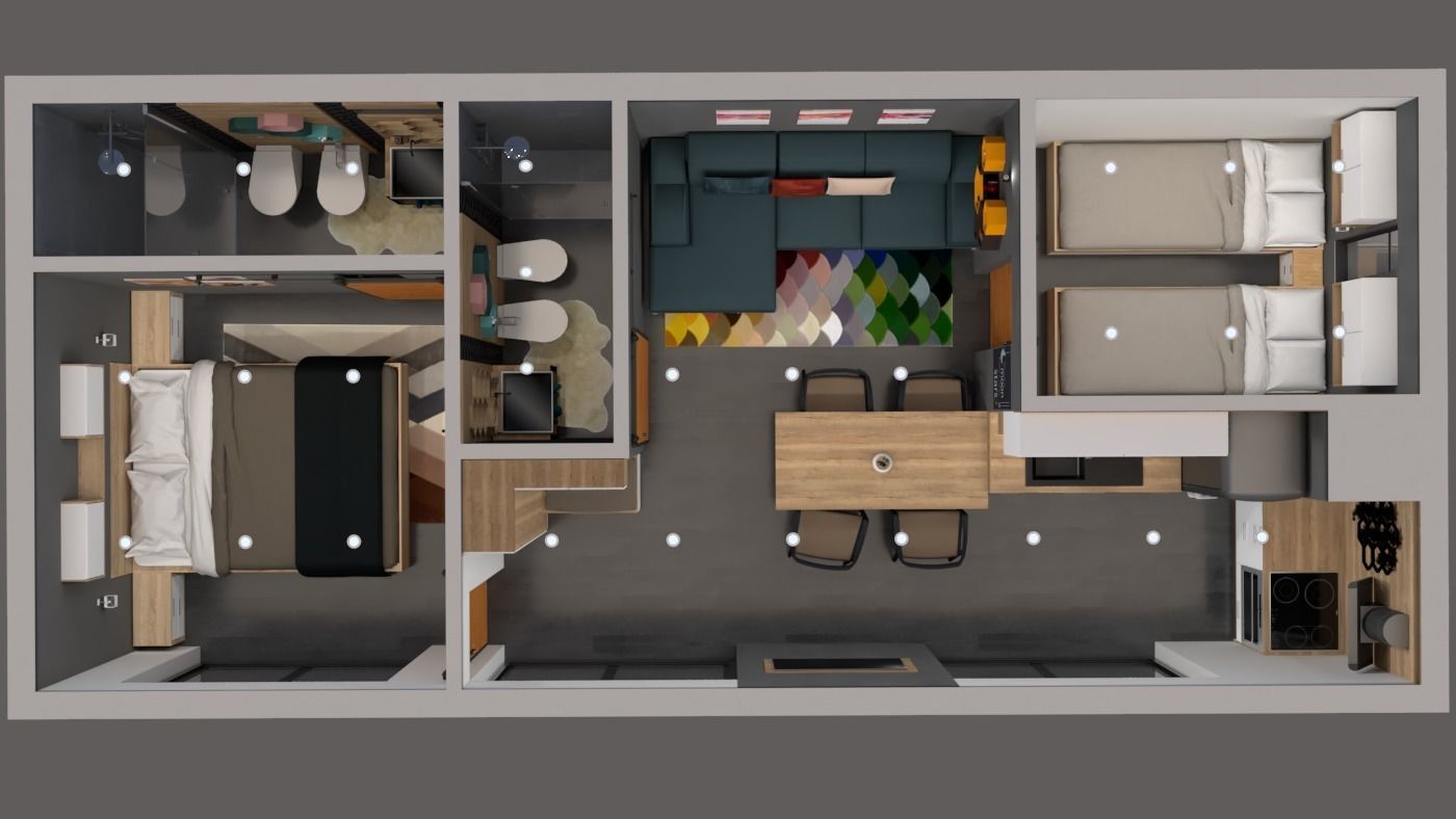 mobile home tiny house vacation house 3dmodel Low-poly 3D model_14