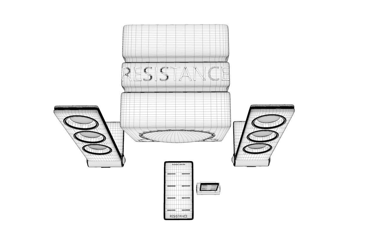 Speakers speaker system with lights 3D model_12