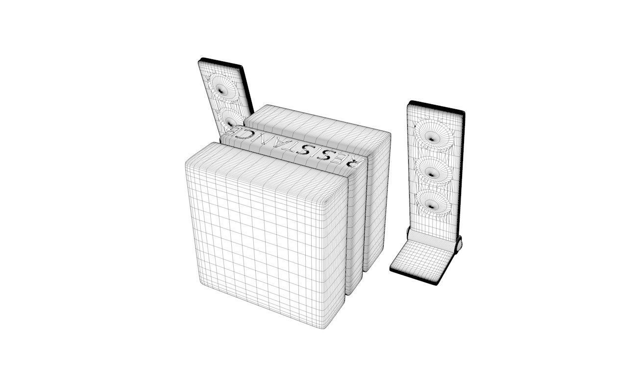 Speakers speaker system with lights 3D model_13