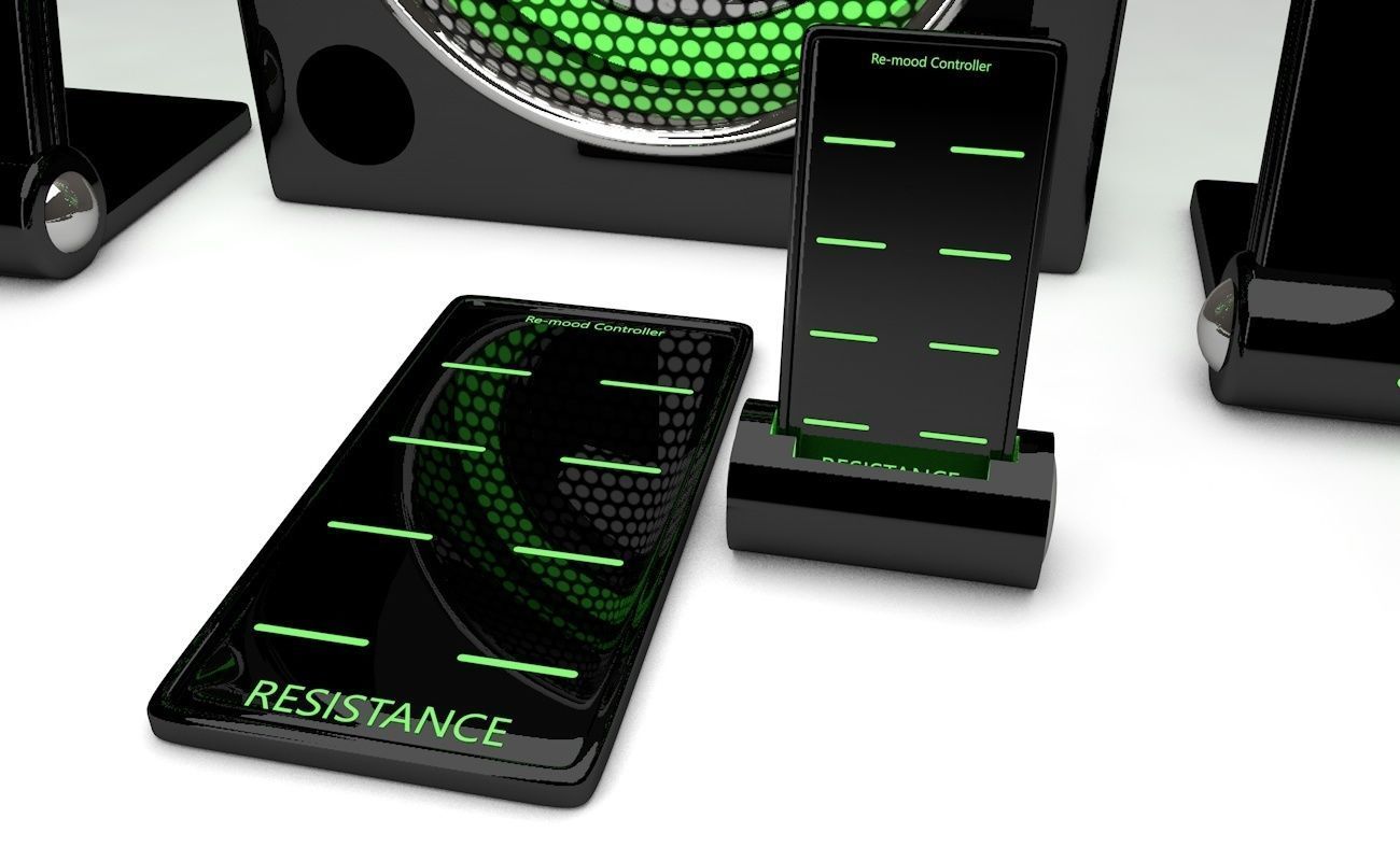 Speakers speaker system with lights 3D model_4