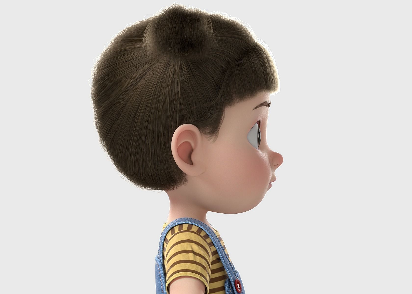 Cartoon Girl NoRig 3D model_4