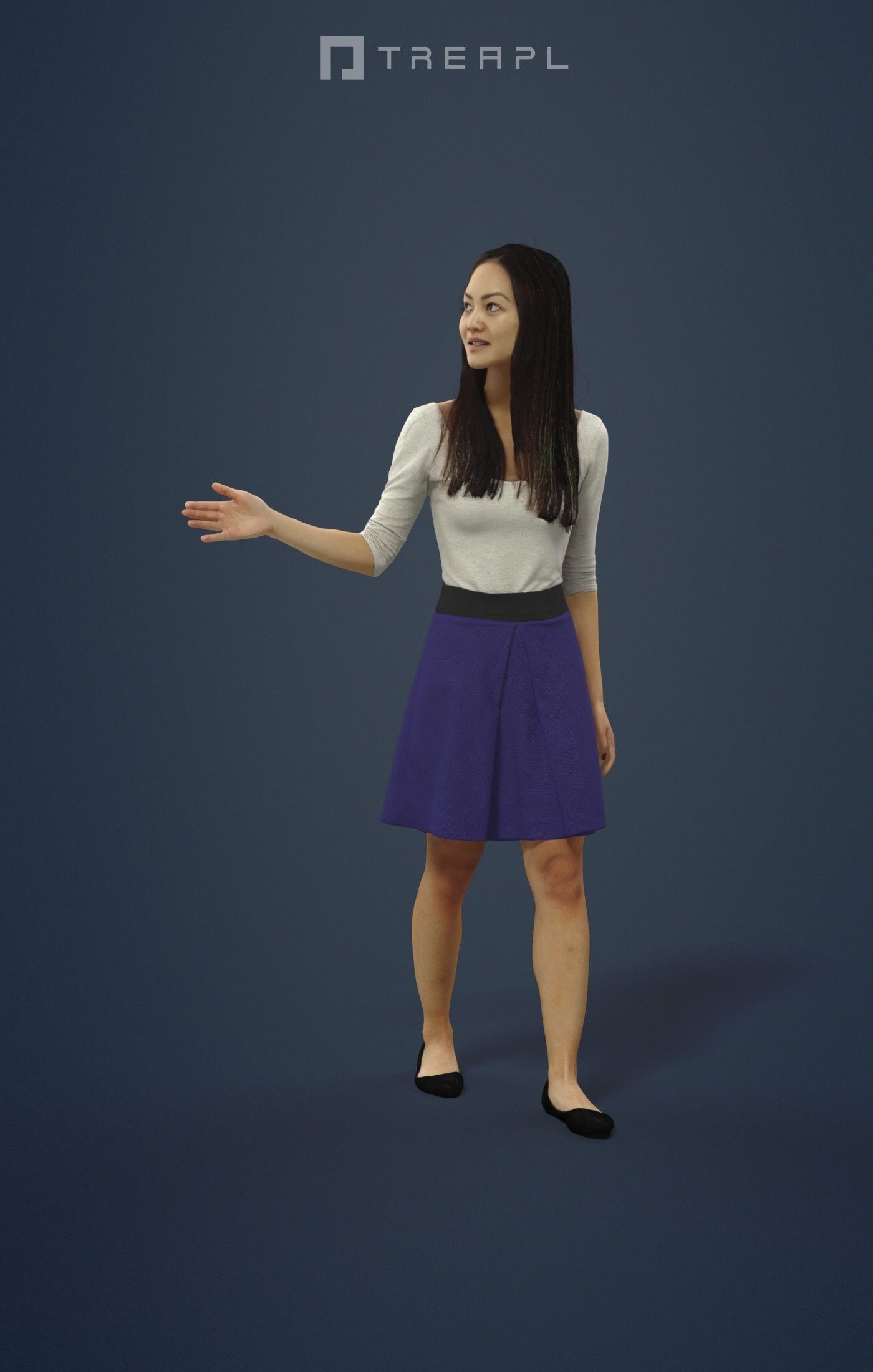 10x Man Woman Scanned Foreground Casual People Volume 03 3D Model Collection_93