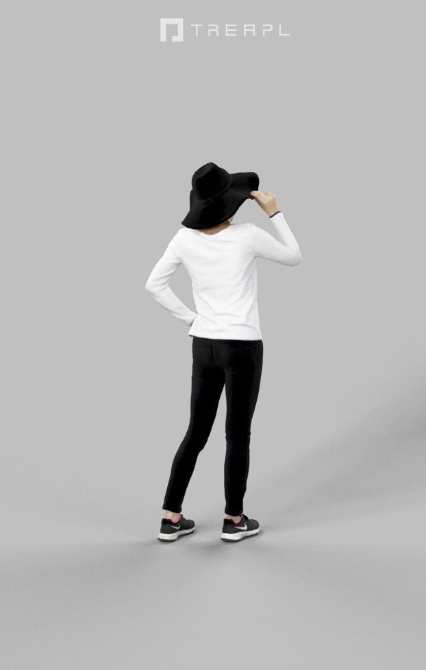 10x Man Woman Scanned Foreground Casual People Volume 03 3D Model Collection_22