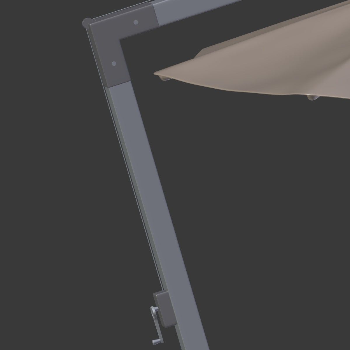 Outdoor Umbrella - Parasol 4 Low-poly 3D model_10