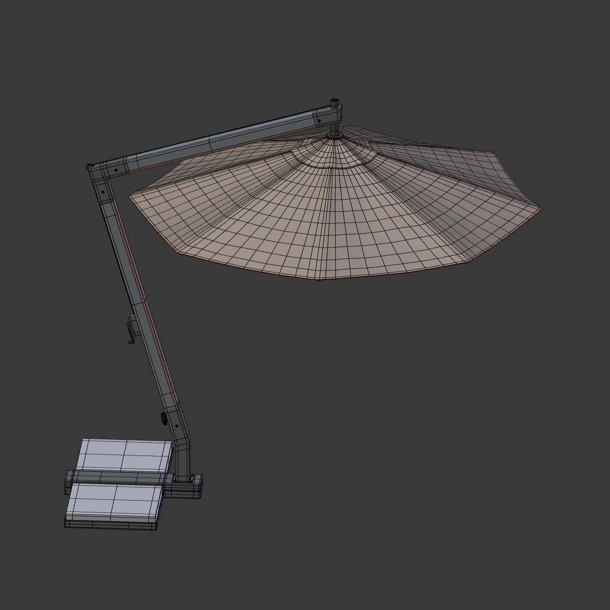 Outdoor Umbrella - Parasol 4 Low-poly 3D model_5