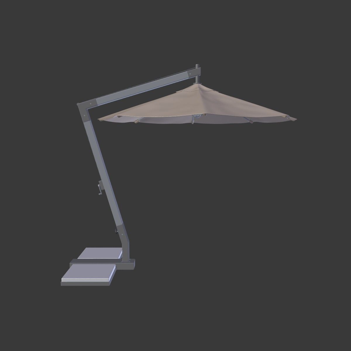 Outdoor Umbrella - Parasol 4 Low-poly 3D model_1