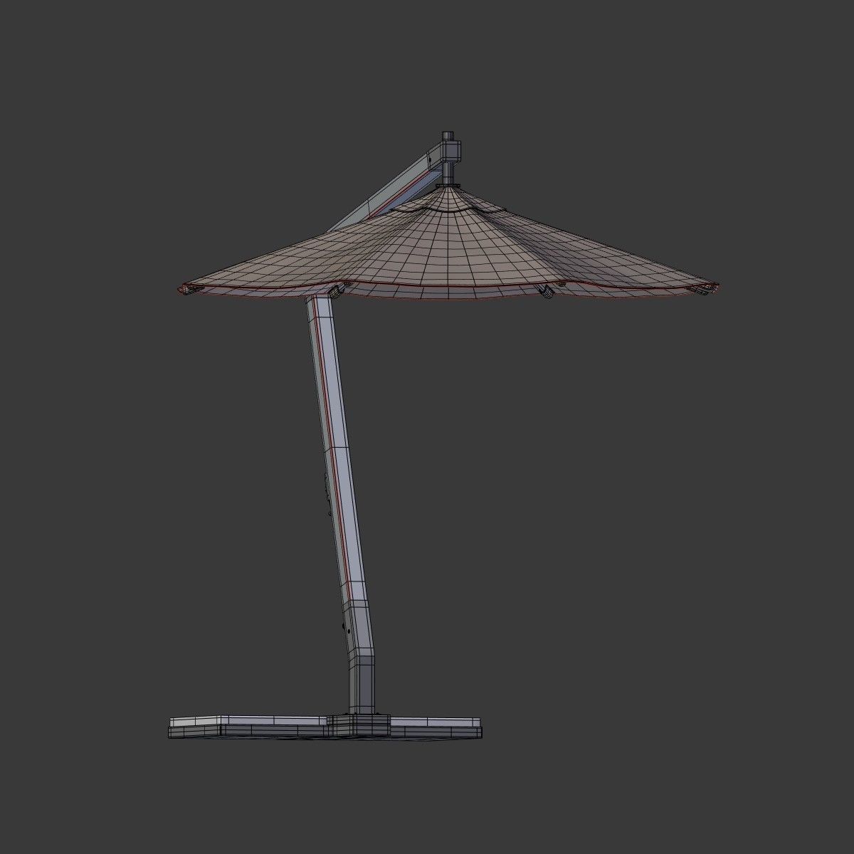 Outdoor Umbrella - Parasol 4 Low-poly 3D model_11