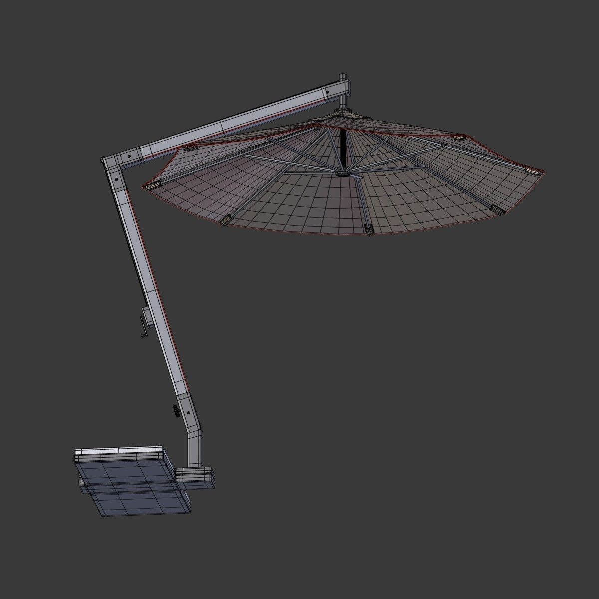 Outdoor Umbrella - Parasol 4 Low-poly 3D model_7
