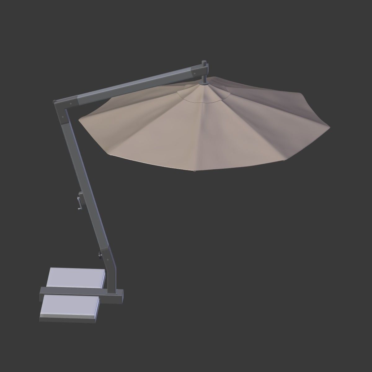 Outdoor Umbrella - Parasol 4 Low-poly 3D model_4
