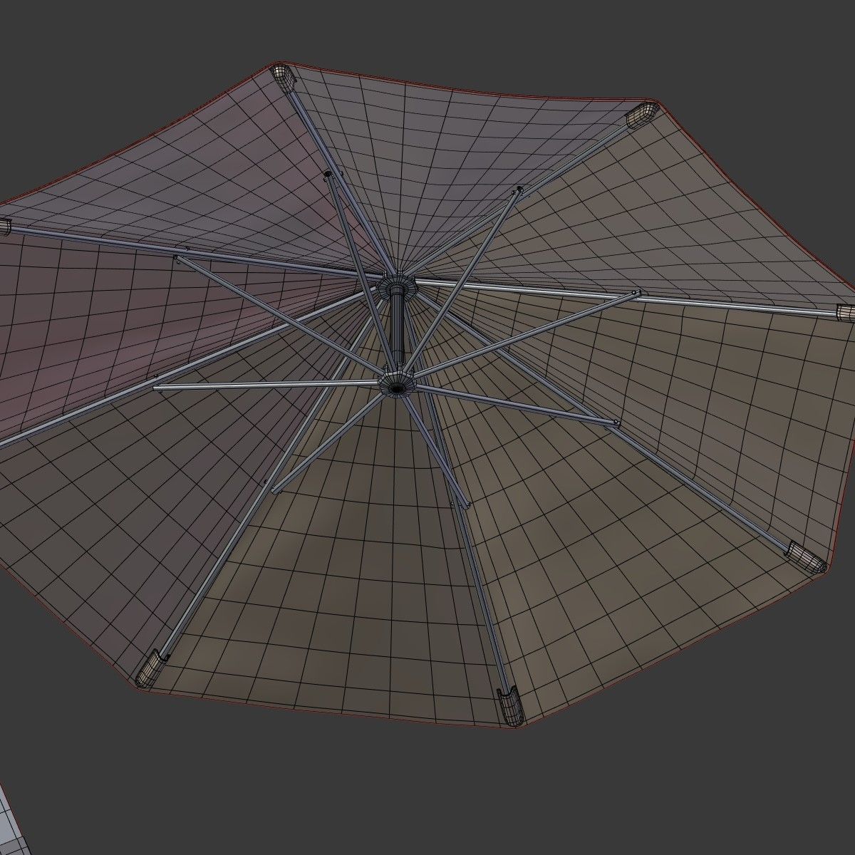 Outdoor Umbrella - Parasol 4 Low-poly 3D model_15