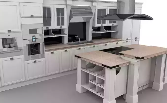 Kitchen with cabinets and counter tops