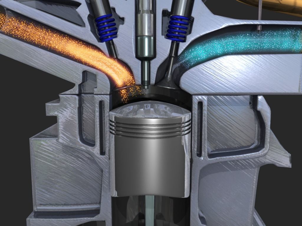 Engine Inline Four-Cylinder Gasoline Engine 3D model_6