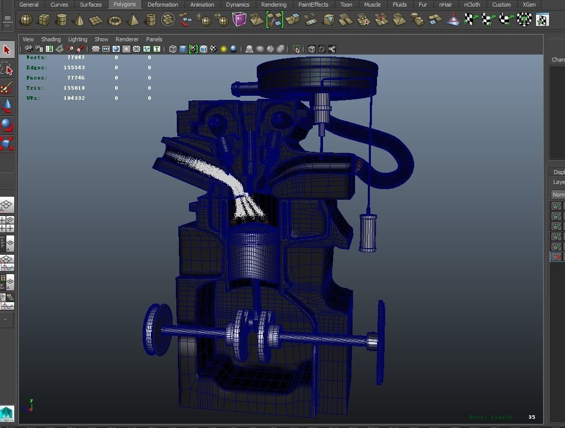 Engine Inline Four-Cylinder Gasoline Engine 3D model_12