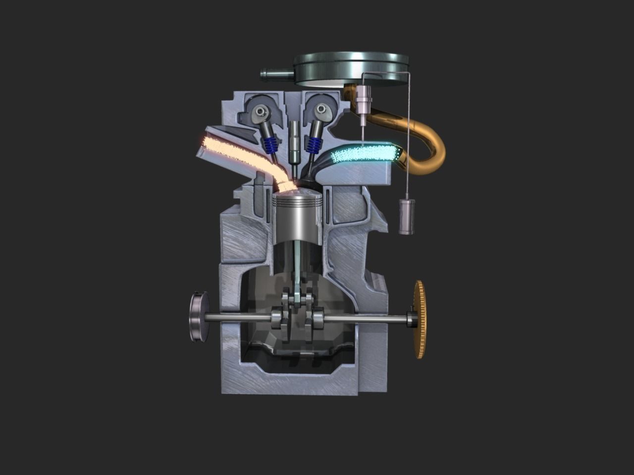 Engine Inline Four-Cylinder Gasoline Engine 3D model_3