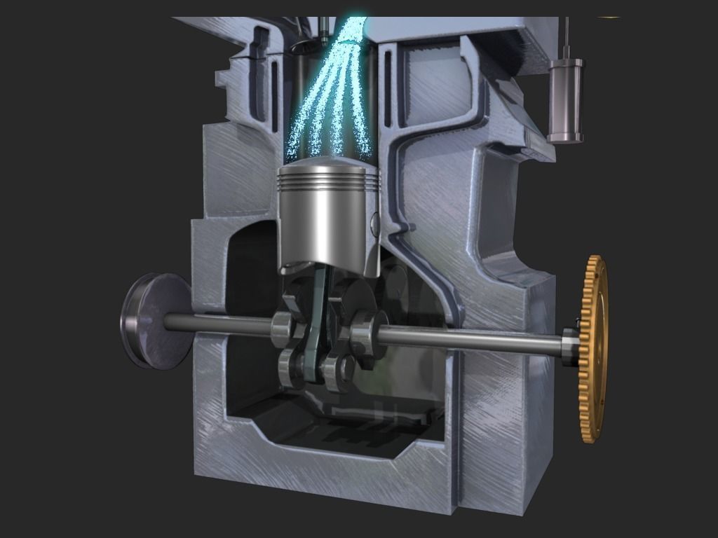 Engine Inline Four-Cylinder Gasoline Engine 3D model_5