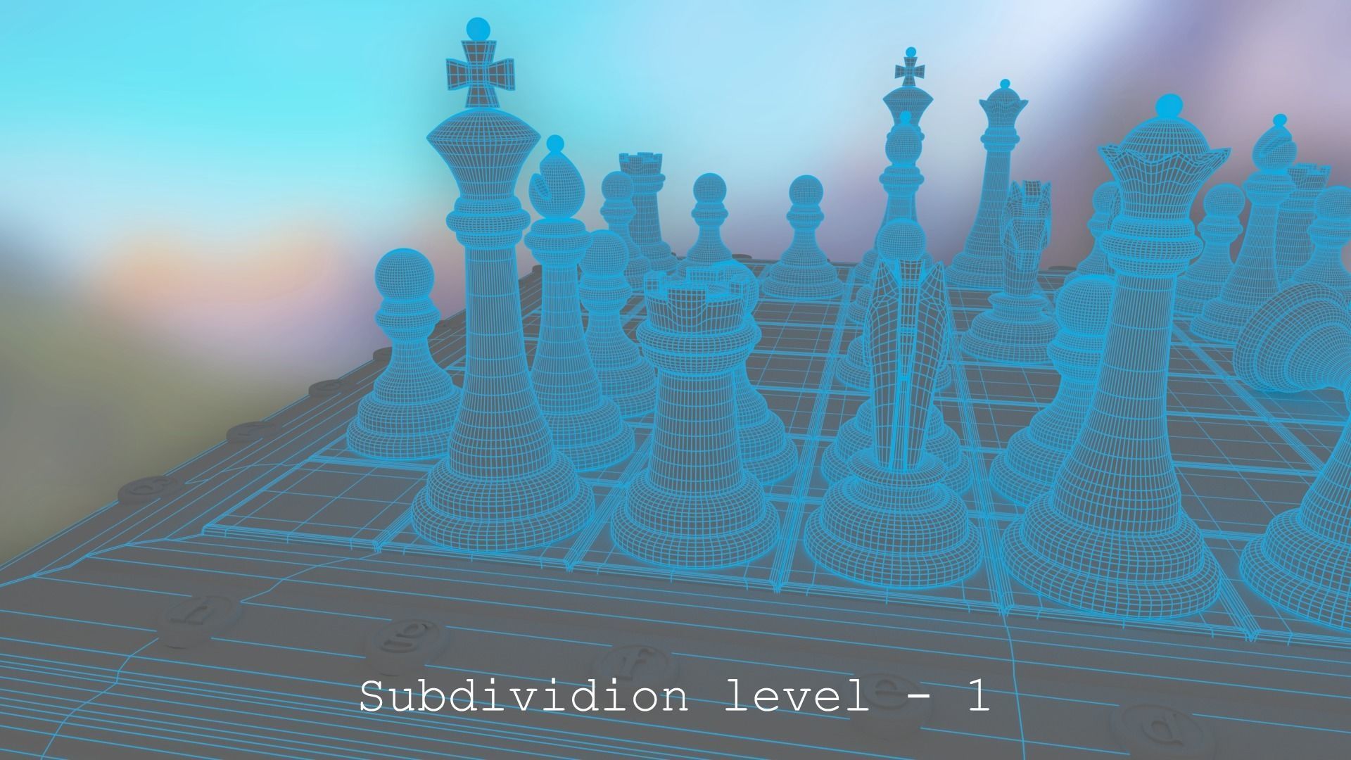 Chess Set - highpoly and lowpoly Low-poly 3D model_7