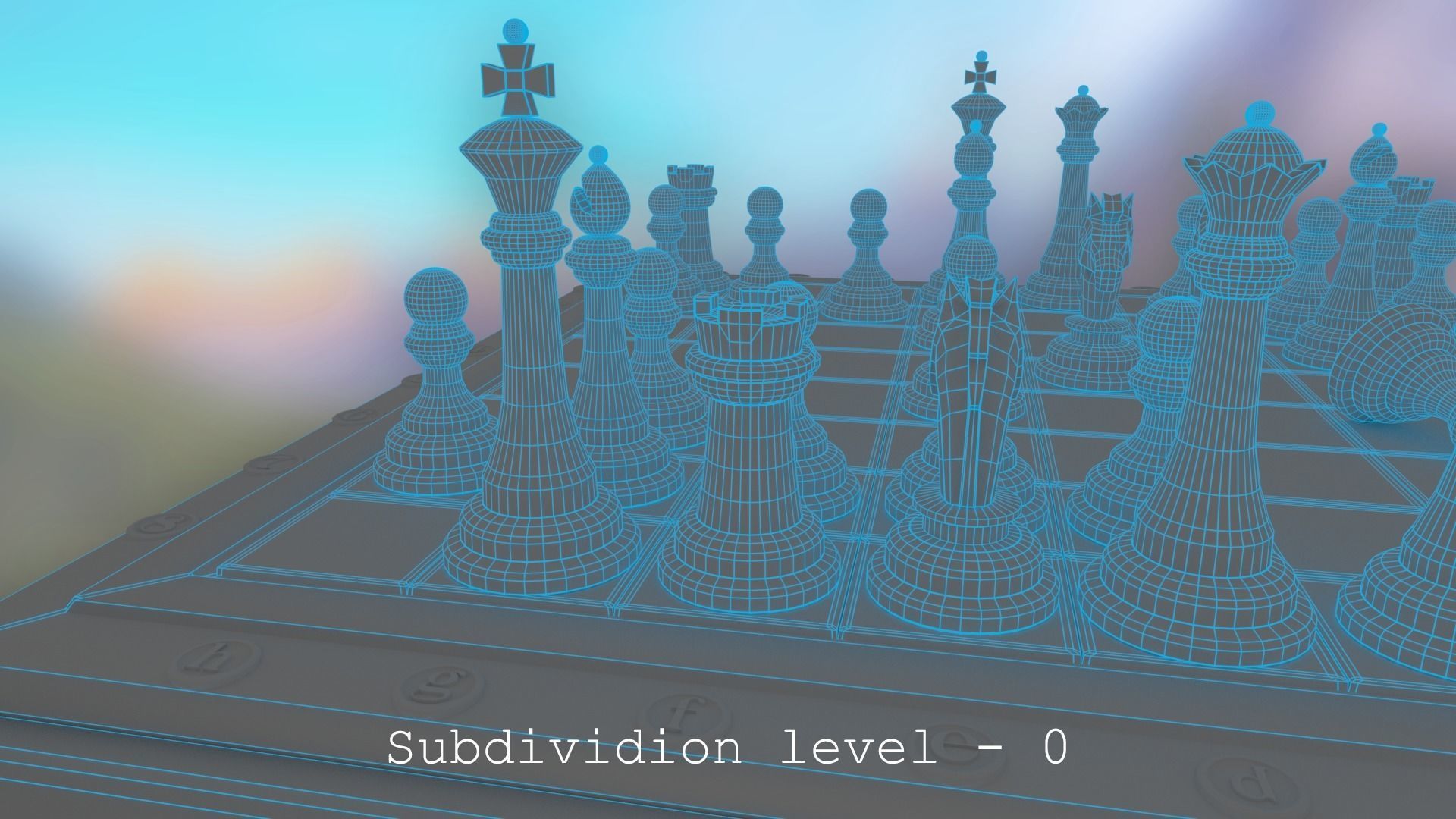 Chess Set - highpoly and lowpoly Low-poly 3D model_6