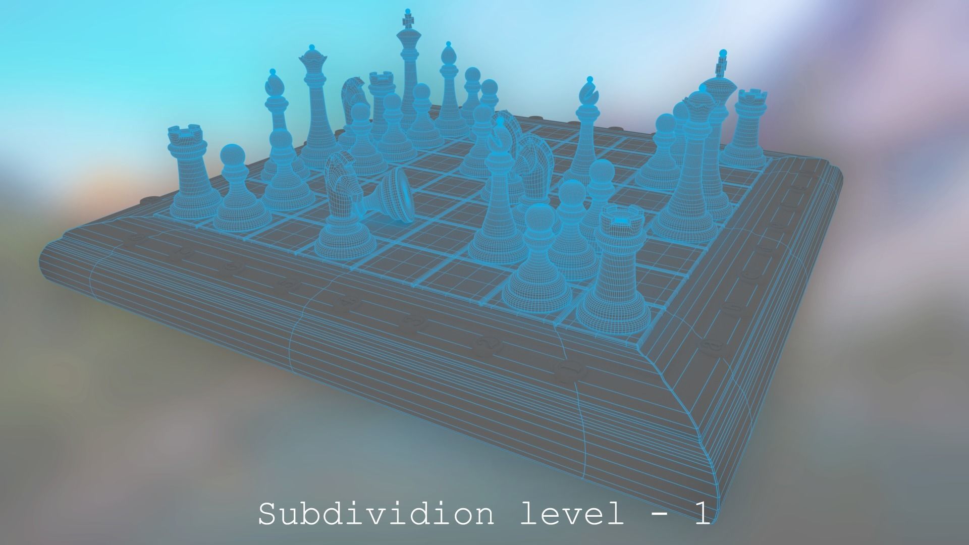 Chess Set - highpoly and lowpoly Low-poly 3D model_5