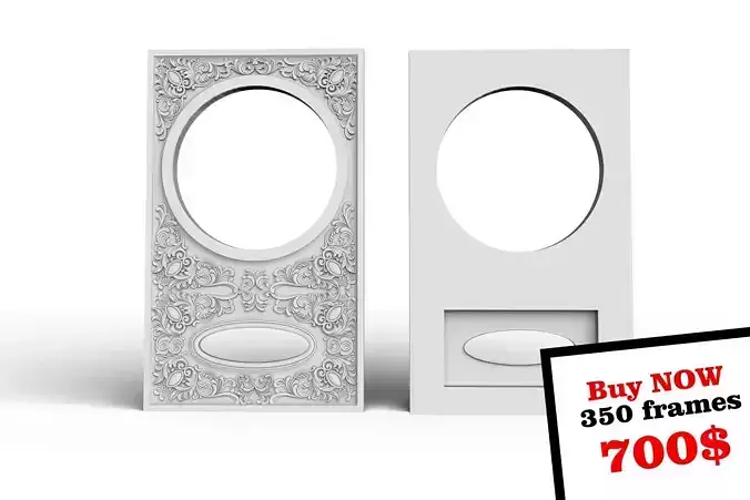 Frame 8 two ornate door panels 3D print model