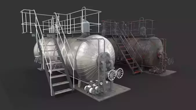 Machinery device Low-poly 3D model