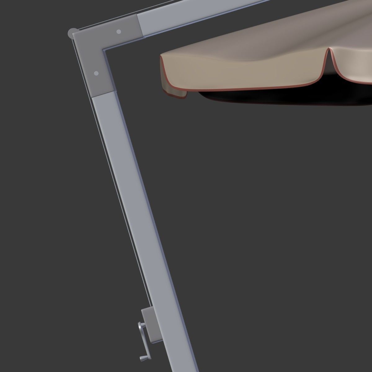 Outdoor Umbrella Parasol Low-poly 3D model_18