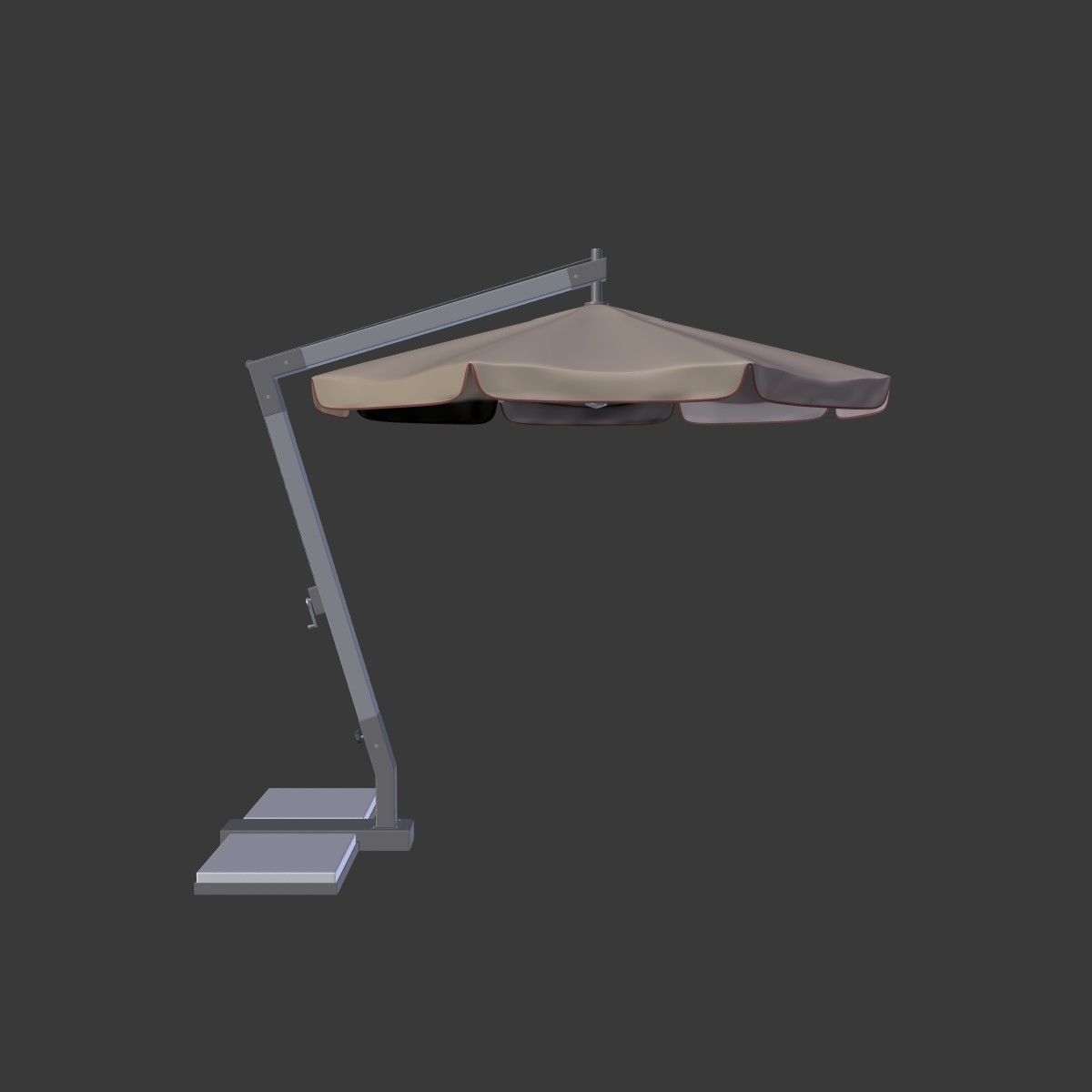 Outdoor Umbrella Parasol Low-poly 3D model_1