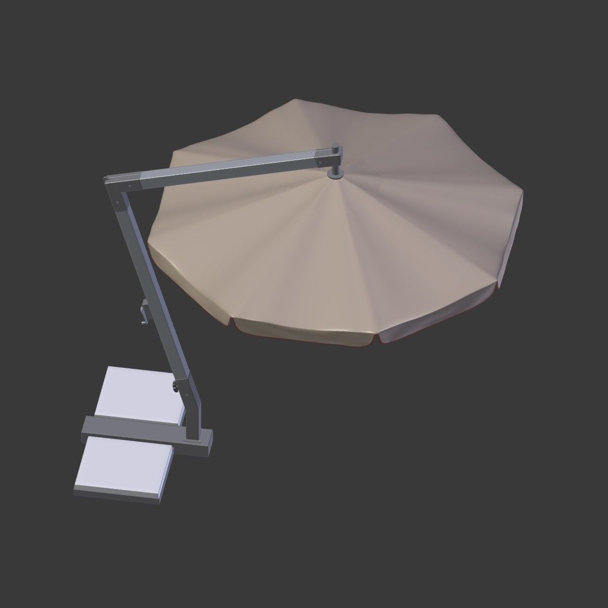 Outdoor Umbrella Parasol Low-poly 3D model_12