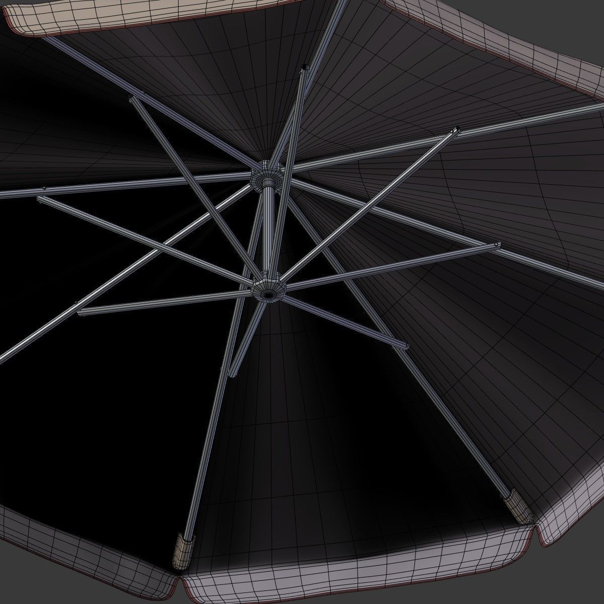 Outdoor Umbrella Parasol Low-poly 3D model_15